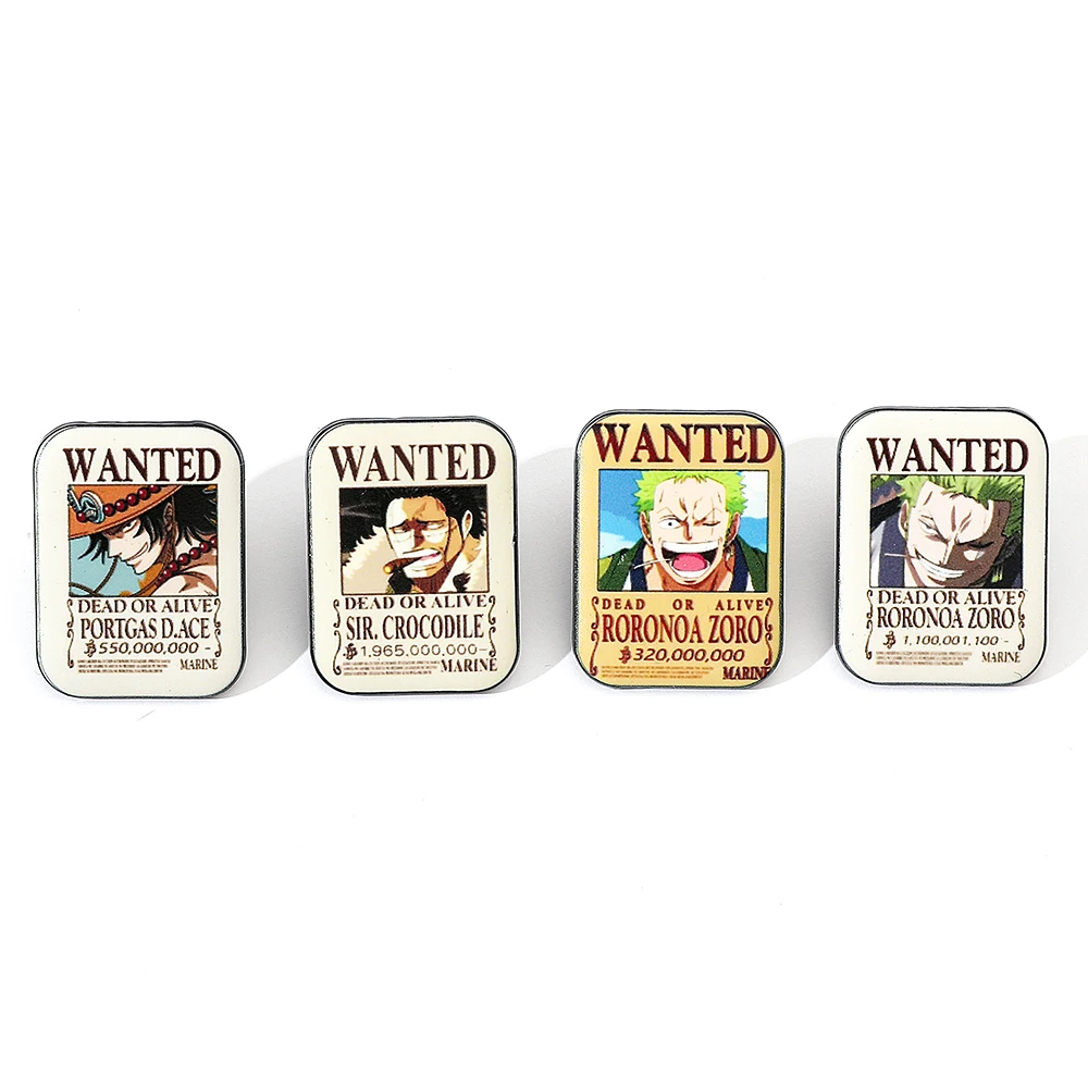Anime One Piece Merchandise - 4 Pcs Fashion Cartoon Anime Brooch