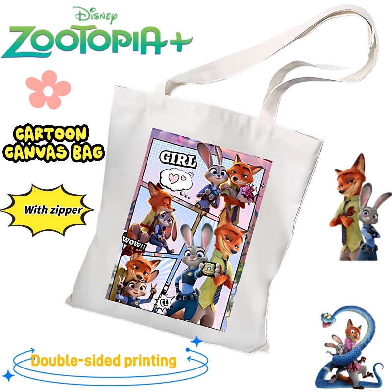 Anime Kingdom Merchandise - Zootopia cartoon canvas bag, Judy Nick