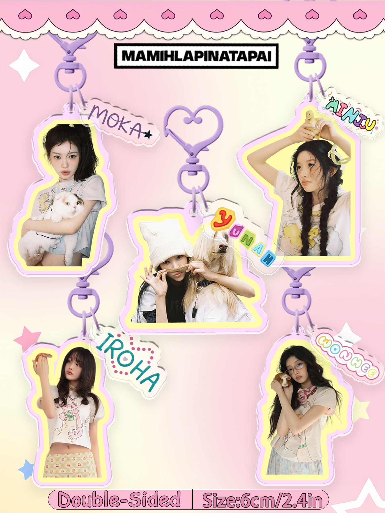 Anime Merchandise Names - Illit Keychain, Mamihlapinatapai Keychain, Wonhee, Iroha,
