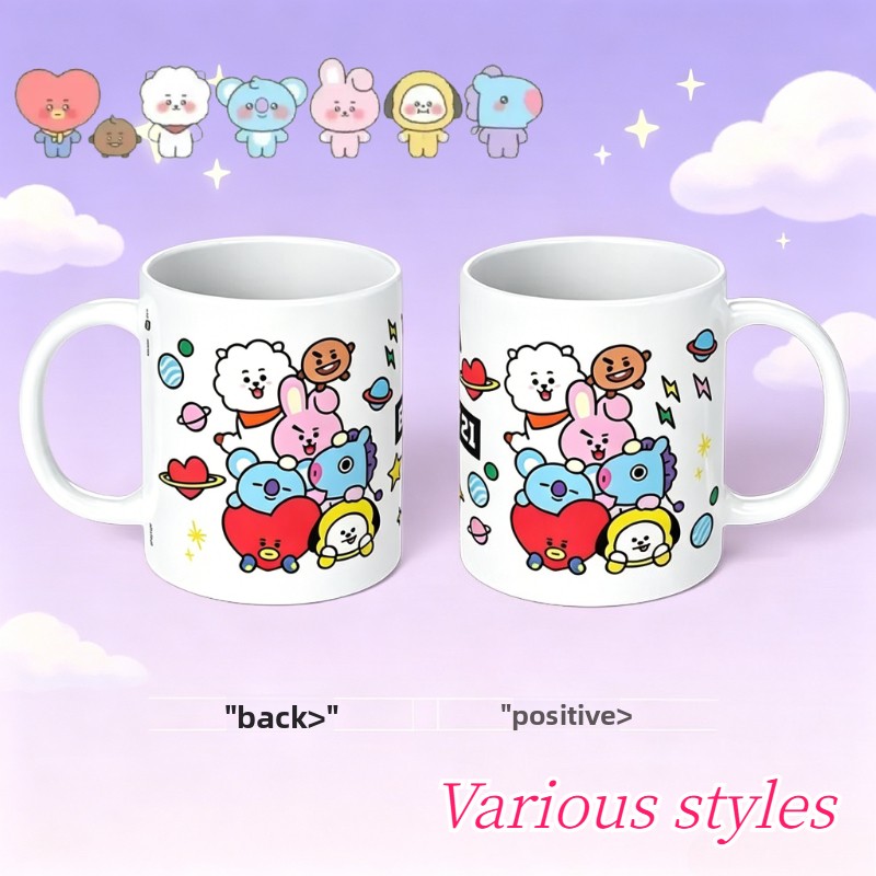 BT21 cartoon cute ceramic mug  - Anime Merchandise Women review and price