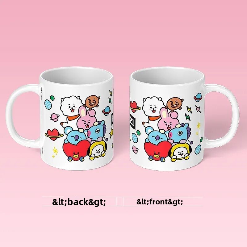 BT21 cartoon cute ceramic mug  - Anime Merchandise Women review and price